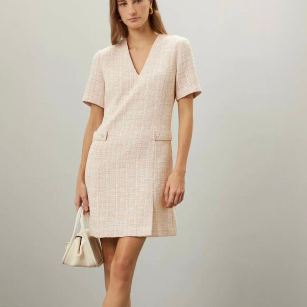 BOSS Destena tweeted cream mini Dress Size 10